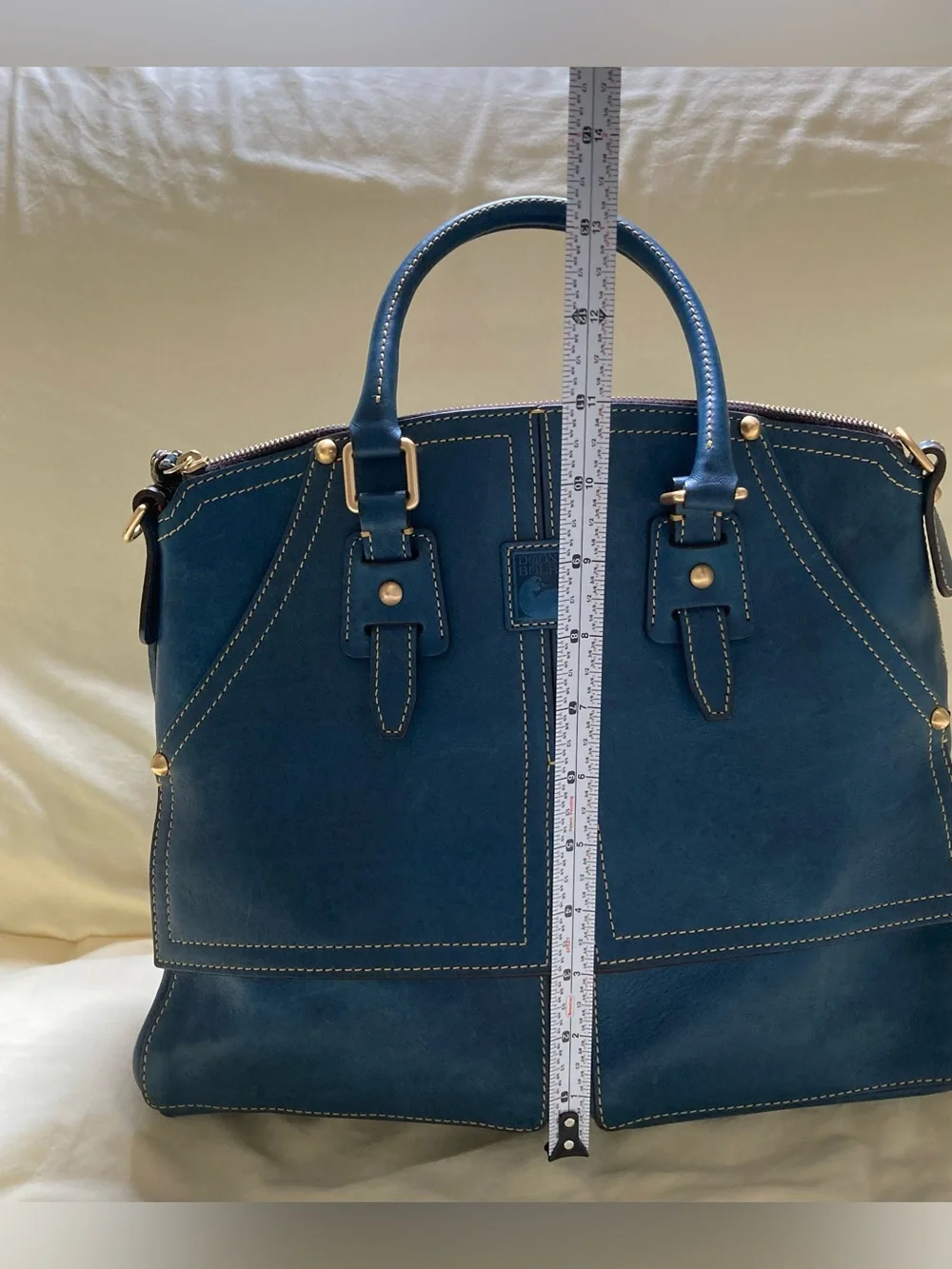 Dooney & Burke leather florentine clayton satchel teal